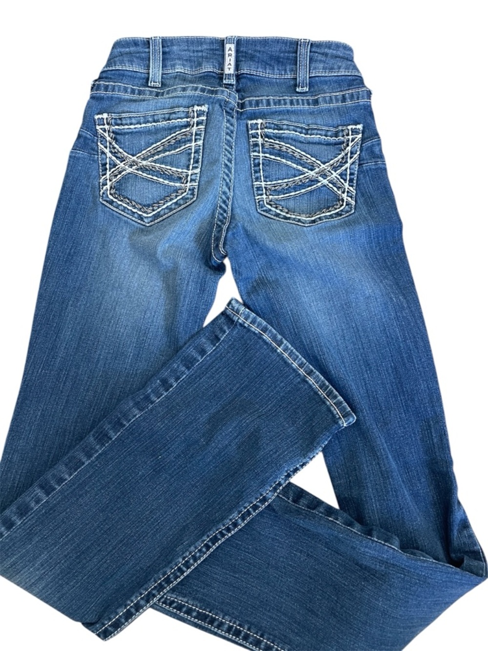 Ariat R.E.A.L. Arrow Fit stretch midrise jeans zip fly straight fit boot cut - Picture 2 of 8